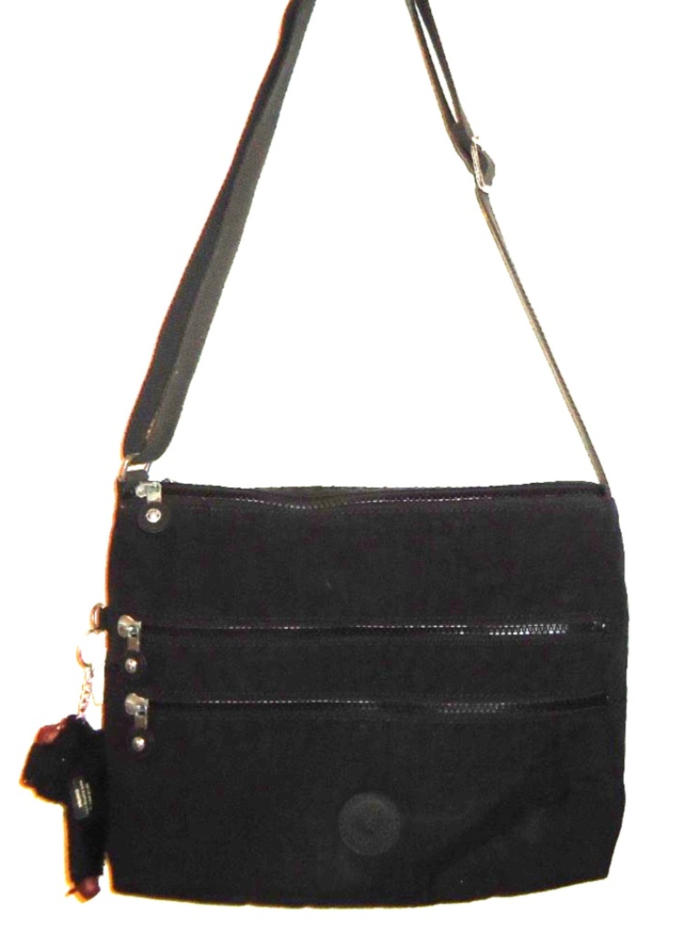 Kipling Crossbody Black Bag 6 pockets Size-12x9.5 in